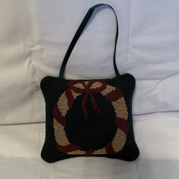 Christmas  Merry Christmas / Wreath Double Sided Tapestry Door Knob Pillow Small - Picture 3 of 6